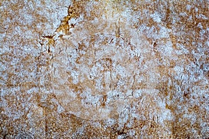 Underside of loaf of bread closeup.