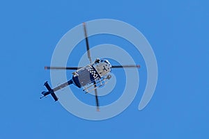 Underside of a police helicopter