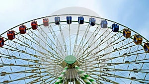 Underside view of a ferris wheel at Minnesota State Fair