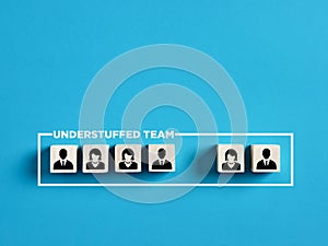 Understaffed team in business concept. Searching, hiring, recruiting new candidates, replacement of workers and staff renewal photo