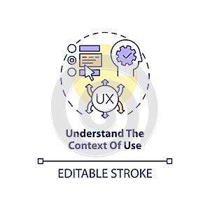 Understand context of use concept icon