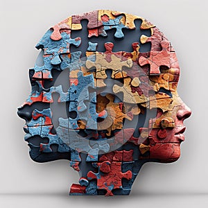 Understanding mental wellness: detached puzzle pieces