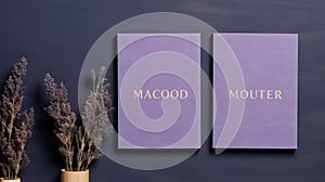 Understated Elegance: Lavender Flannel Sign Mockup With Indigo Background