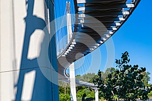 Undersurface of the Bob Kerrey foot bridge at Omaha Nebraska