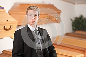 Undertaker in his store