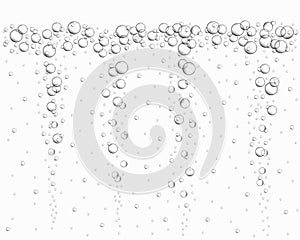 Underwater air bubbles background. Fizzy drink, carbonated water, soda, lemonade, champagne, beer, sparkling wine. Water