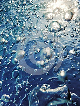 Underwater Air Bubbles with sunlight