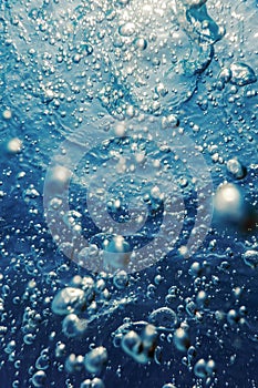 Underwater Air Bubbles with sunlight