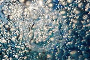 Underwater Air Bubbles with sunlight