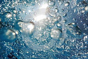 Underwater Air Bubbles with sunlight