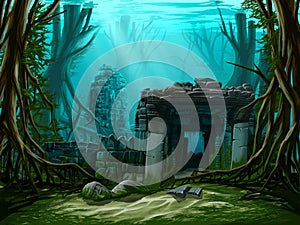 Underwater ancient town