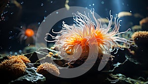 Underwater animal reef, nature fish aquatic water coral deep generated by AI