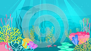 Underwater background with sea flora