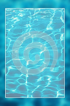 Underwater background white border frame, water surface blank text box