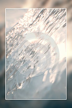 Underwater background white border frame, water surface blank text box