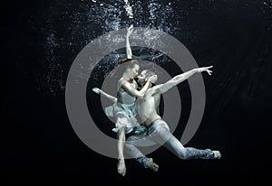 Underwater ballet dancers