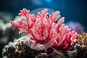 Underwater beautiful colorful dancing reef Anemone group coral tropical animal Anemonefish nature salt water fish tank