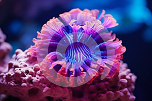 Underwater beautiful colorful dancing reef Anemone group coral tropical animal Anemonefish nature salt water fish tank