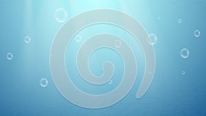 underwater blue shine bubble abstract background. light and bright, clean ocean or sea