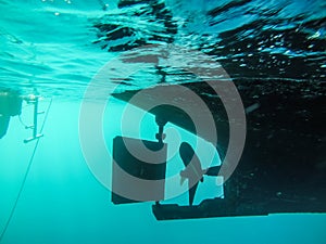 Underwater Boat Propeller in the Red Sea in Egypt