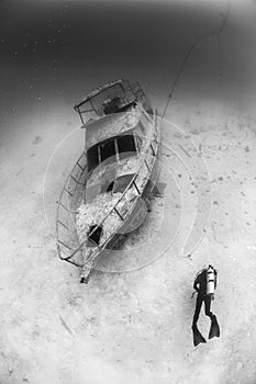 Underwater boat wreck