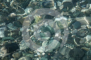 Underwater bottom pebble texture