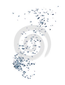 Underwater bubbles isolated on white background