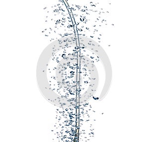 Underwater bubbles isolated on white background