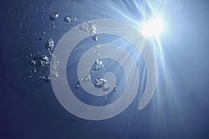 Underwater Bubbles Sunlight, Underwater background Bubbles Water Surface