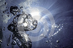 Underwater Bubbles Sunlight, Underwater background Bubbles Water Surface