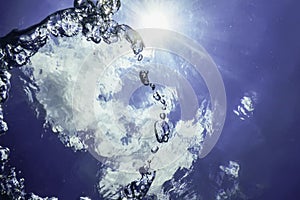 Underwater Bubbles Sunlight, Underwater background Bubbles Water Surface