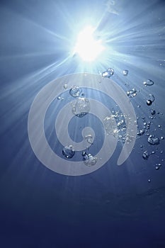 Underwater Bubbles Sunlight, Underwater background Bubbles Water Surface