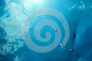 Underwater Bubbles Sunlight, Underwater background Bubbles