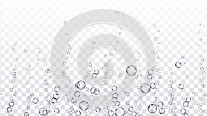 Underwater Bubbles Transparent Vector. Water Pure Water Droplets Condensed. Effervescent Medicine. Isolated On