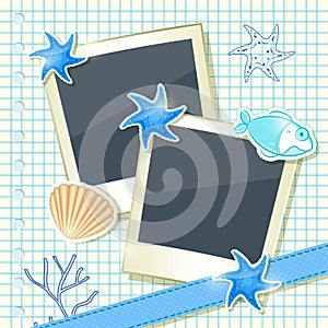 Underwater Card with Blank Photo Frames