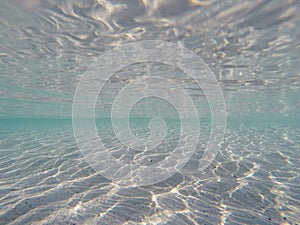 Underwater Caribbean Seascape with Reflections on Island of St John, USVI photo