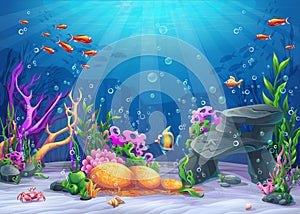 Underwater cartoon illustration