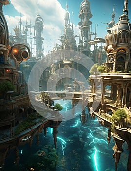 Underwater city bustling