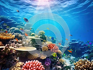 Underwater coral reef landscape