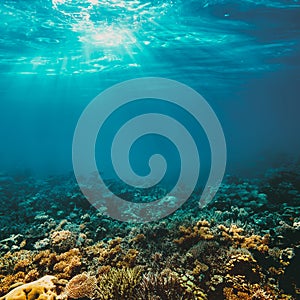 a Underwater coral reef on the red sea