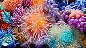 underwater corals depicts