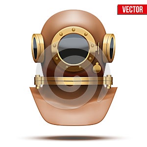 Underwater diving helmet. Vector Illustration