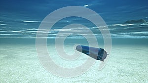 Underwater drone torpedo military arm sea ocean 3d