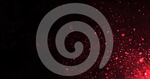 Underwater dust particles moving under rim light tiny source.