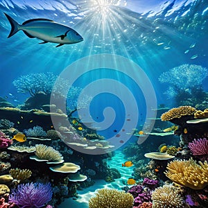 An underwater ecosystem teeming with vibrant marine emphasizing the and importance of marine