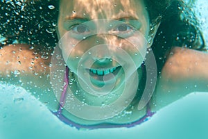 Underwater girl in the pool