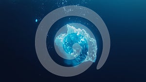 Underwater Glacier Iceberg, Deep Ocean