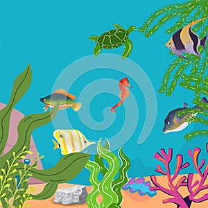 Underwater illustration art