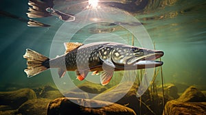 Underwater image of a big Pike