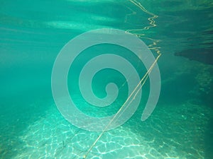 Underwater image Biniancolla village Minorca Balearics Spain